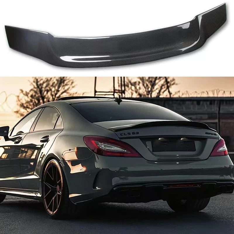 Cls-classe renntech estilo fibra de carbono tronco spoiler para benz w218 cls300 cls350 cls500 cls550 cls63 amg 2012 - 2017