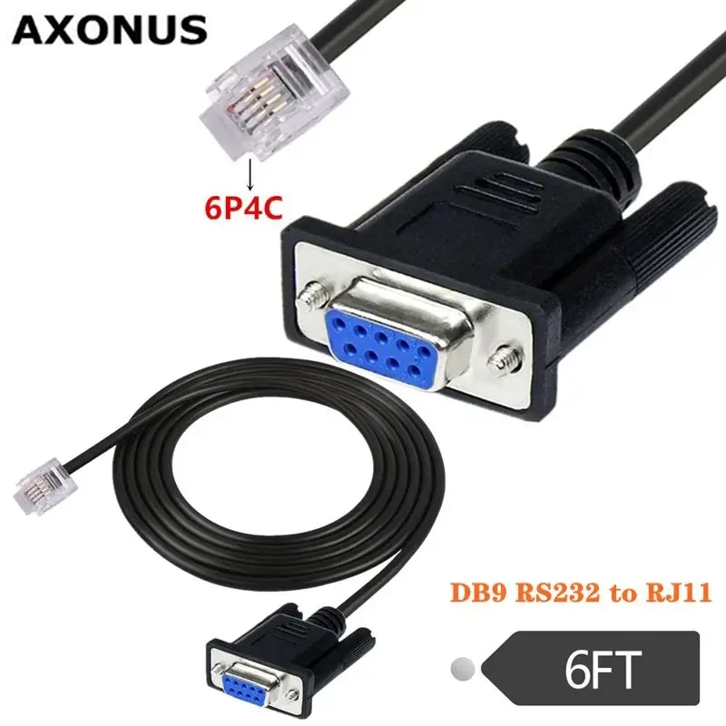 DB9 RS232 To RJ11 6P4C Serial Console Connection RS232 APC AP7800 AP7900 940-0144A Compatible 1.8M