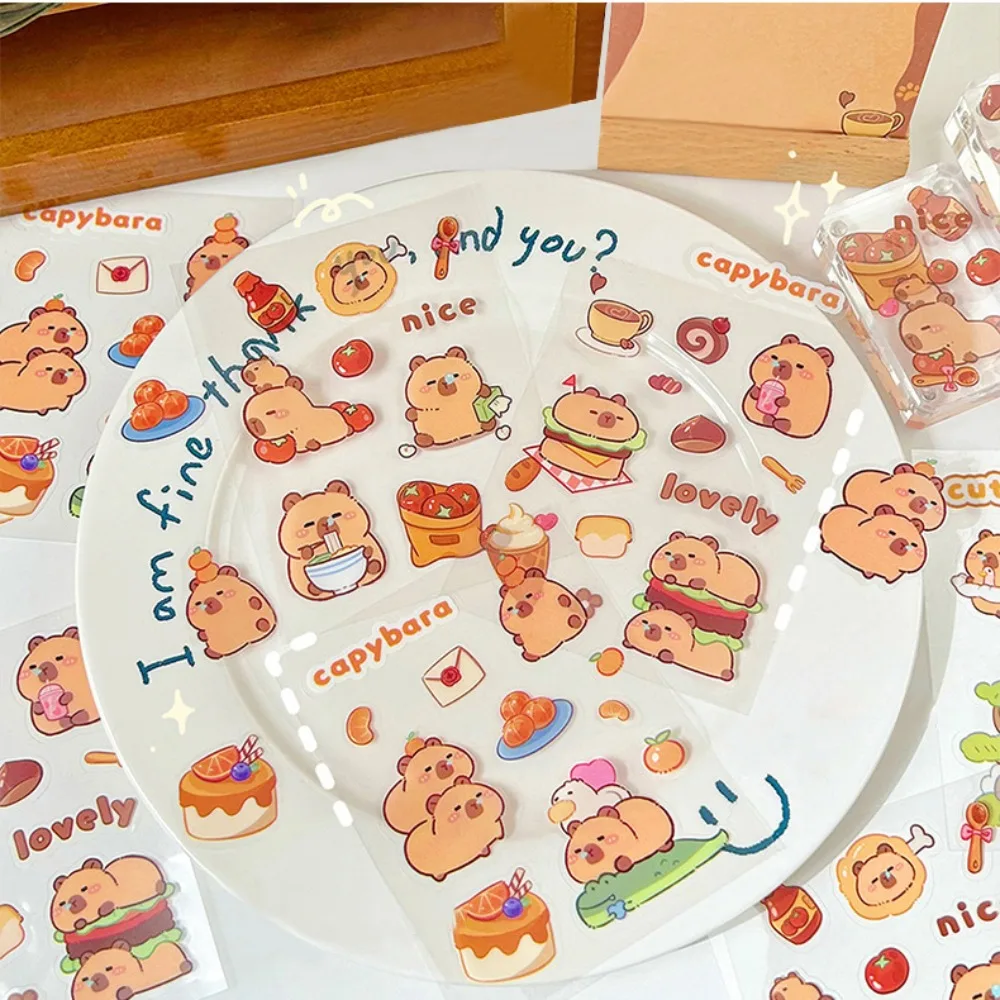 Capybara Capybara Cartoon Stickers Cartoon DIY PVC Stickers Notebook Stationery Phone Water Bottle Decor Children Boys Girls