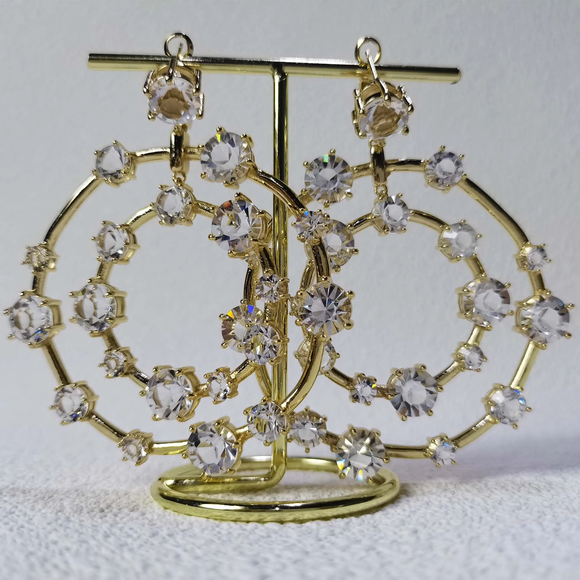 الأصلي 2025 الأزرق غرامة للنساء طقم مجوهرات المألوف الفولاذ المقاوم للصدأ قطع كريستال سوار قلادة أقراط الطوق #2