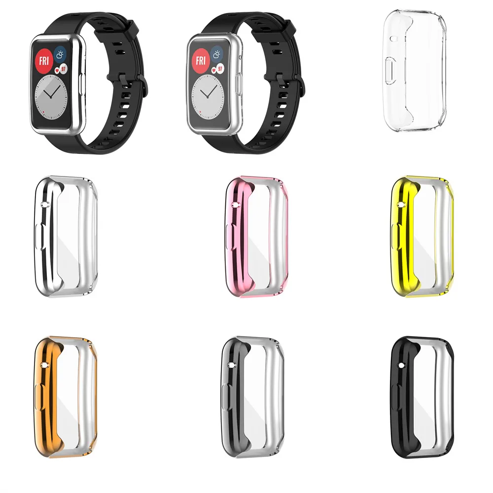 Screen Protector Cover Case For Huawei WATCH FIT Special Edition Smart Watch TPU Plating Cover Protective Bumper Frame Shell Cas