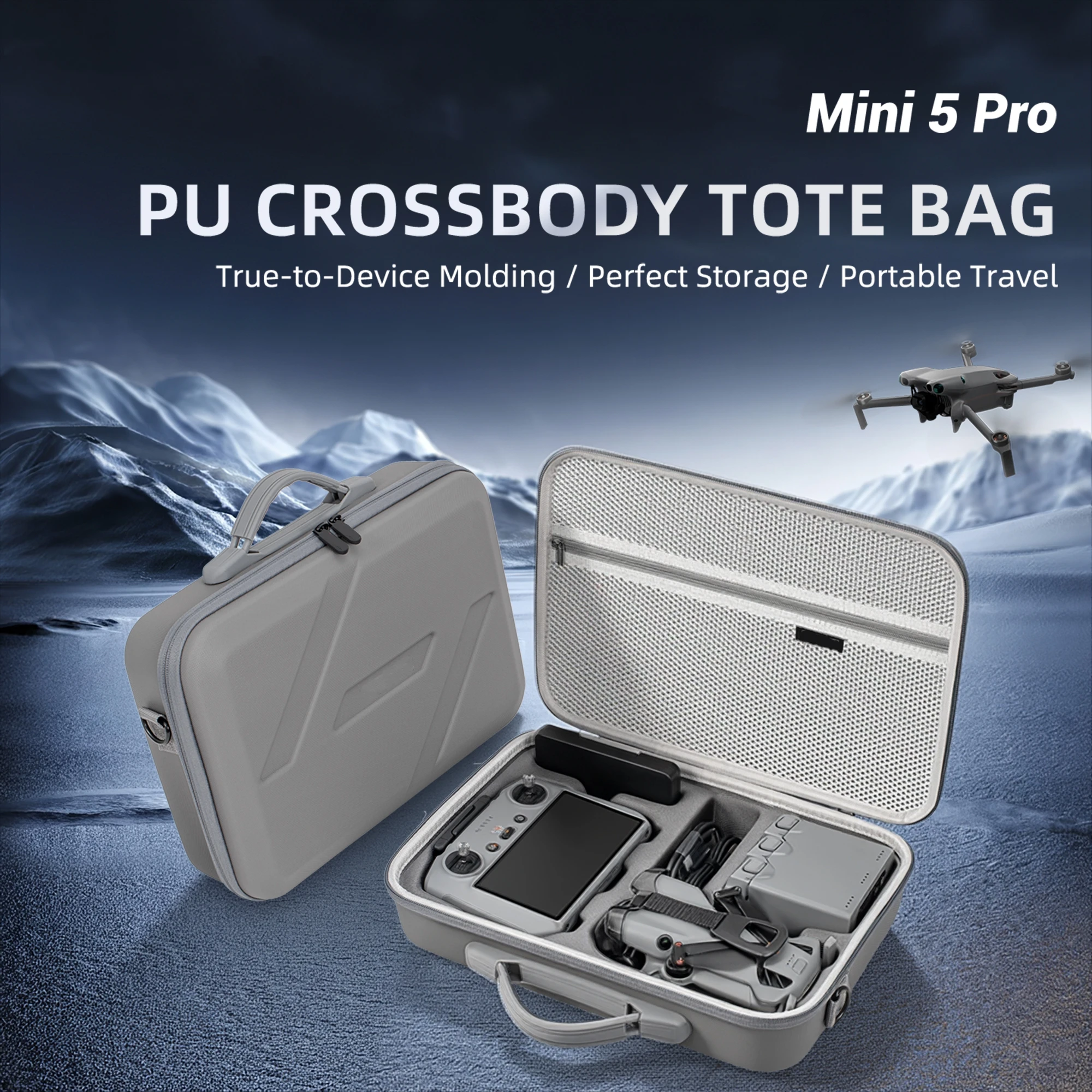 مناسبة لحقيبة التخزين DJI MINI 5 PRO RC 2 حقيبة تخزين ذات سعة كبيرة للتحكم عن بعد