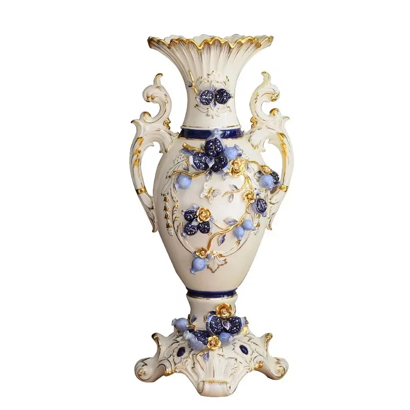 Ceramic Porcelain Vases New European Royal Blue Color Modern European Wedding Decor Blue and White Vintage Chinese Ceramic