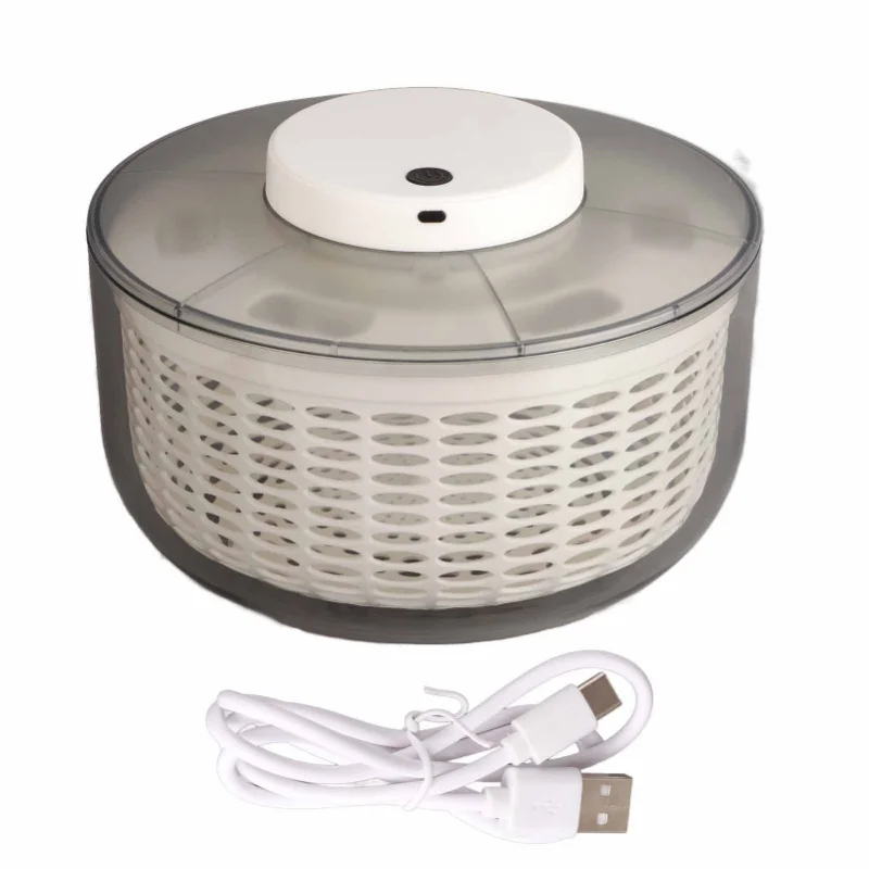 

Salad Spinner 500RPM Electric Vegetable Fruit Washer Dryer Drainer Strainer For Kitchen 6000ML 27x27x17cm/10.6x10.6x6.7in