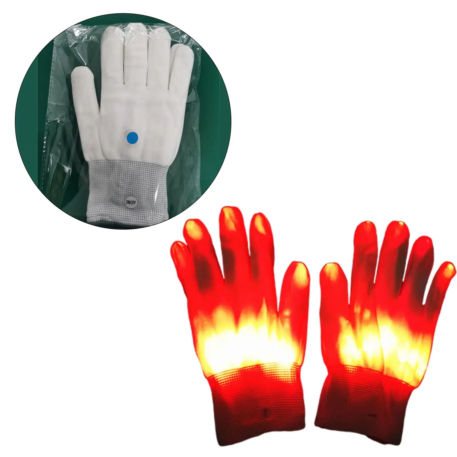 قفازات مضيئة 4xLED مع 8 ألوان قفازات وامضة رائعة للأولاد في عيد الميلاد باللون الأحمر #3