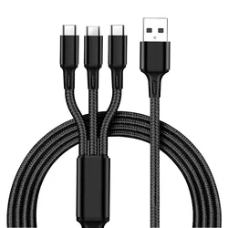 New 120W Fast Charging Cable c Multi Charger Cable Nylon Braided Multiple USB Type-C Universal Charging Cord Adapter