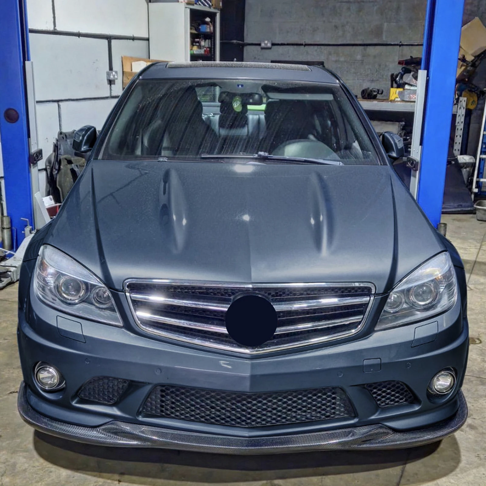 For Mercedes Benz W204 C Class Sedan C63 AMG Only 2008-2011 Front Bumper Spoiler Lip Car Lower Body Splitter Protector Blade Kit