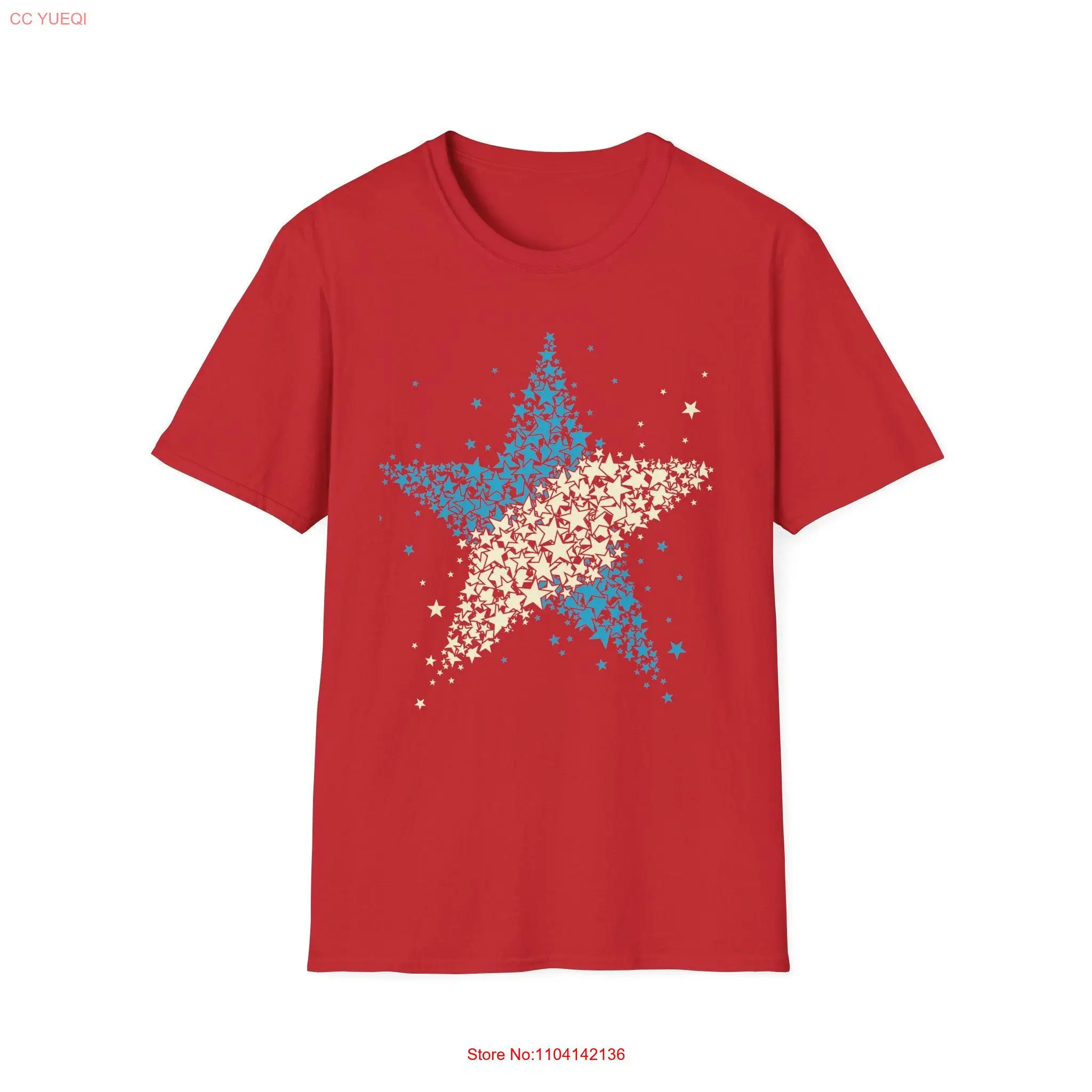 Star Spangled T Shirt Confetti USA Party 4th July America Flag Trendy Instagram Lauren Moshi Style long or short sleeves