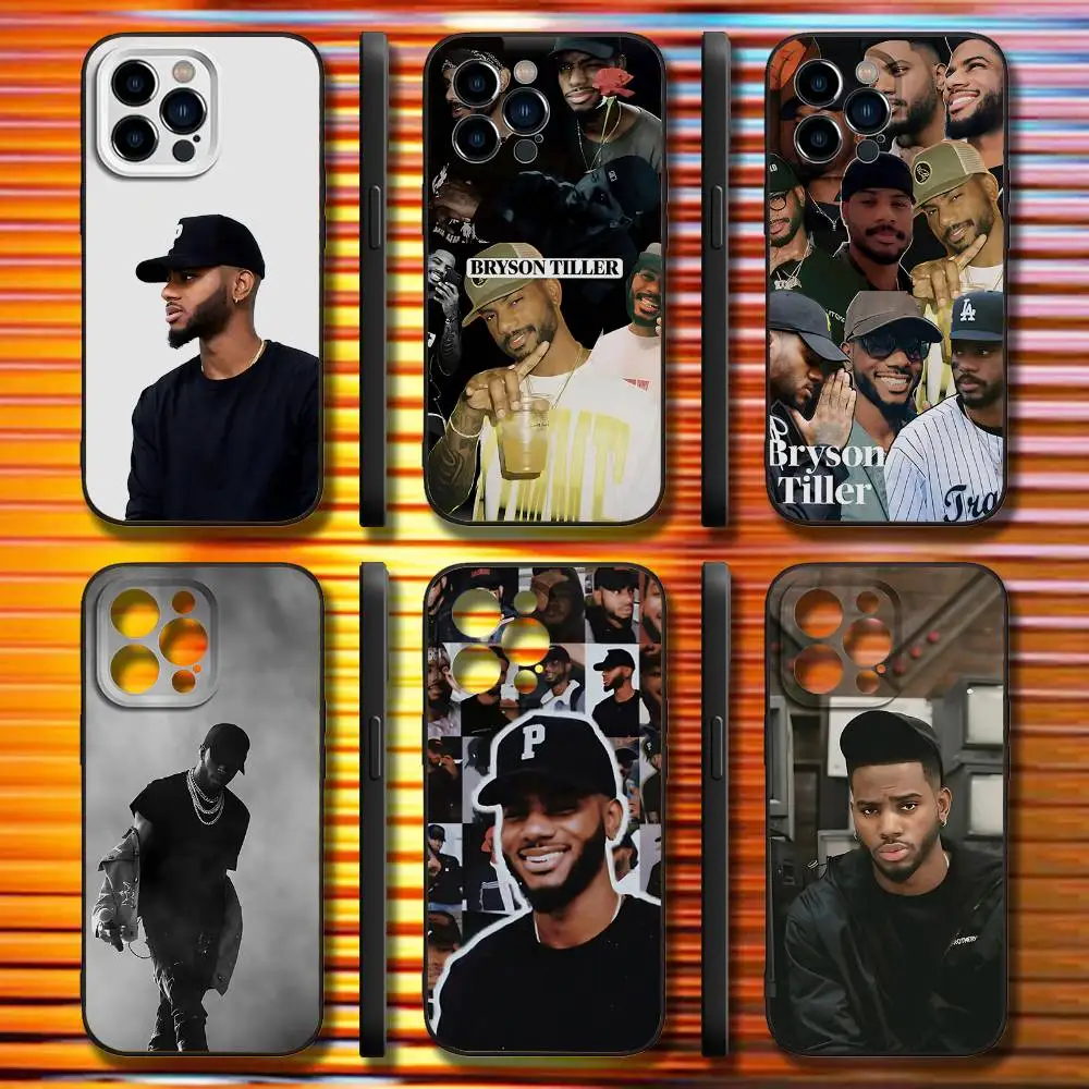 

B-Bryson Tiller Phone Case For iPhone 16,15,14,13,12,11,Pro,Max,Plus,X,XS,SE4,E,Mini,Soft Black Case