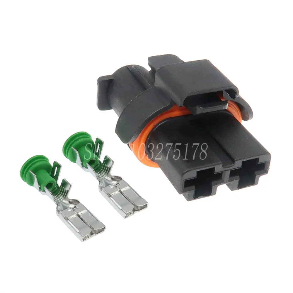 1 Set 2 Pin 1544361-1 Car Electronic Fan Cable Harness Waterproof Socket Car Sealed Connector With Terminal