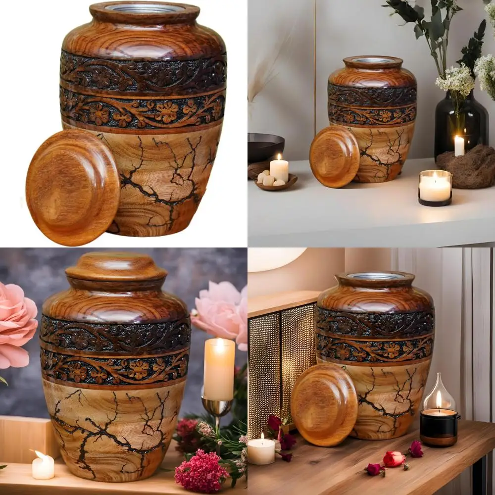 

Large Personalized Wooden Adult Cremation Urn Box for Human Ashes with Elegant Design and Customization Options