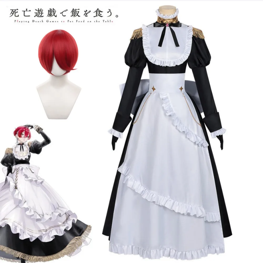 

Surviving on Deadly Games Beniya Cosplay Costume Black and White Maid Dress Elaborate Details Halloween Comic-Con Costume