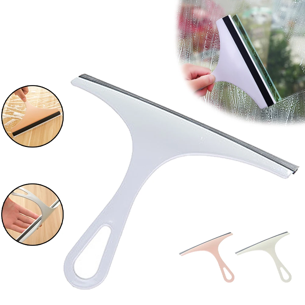 

Household Cleaning Bathroom Mirror Cleaner With Silicone Blade Holder Hook Car Glass Shower Squeegee Window Glass Wiper Scraper