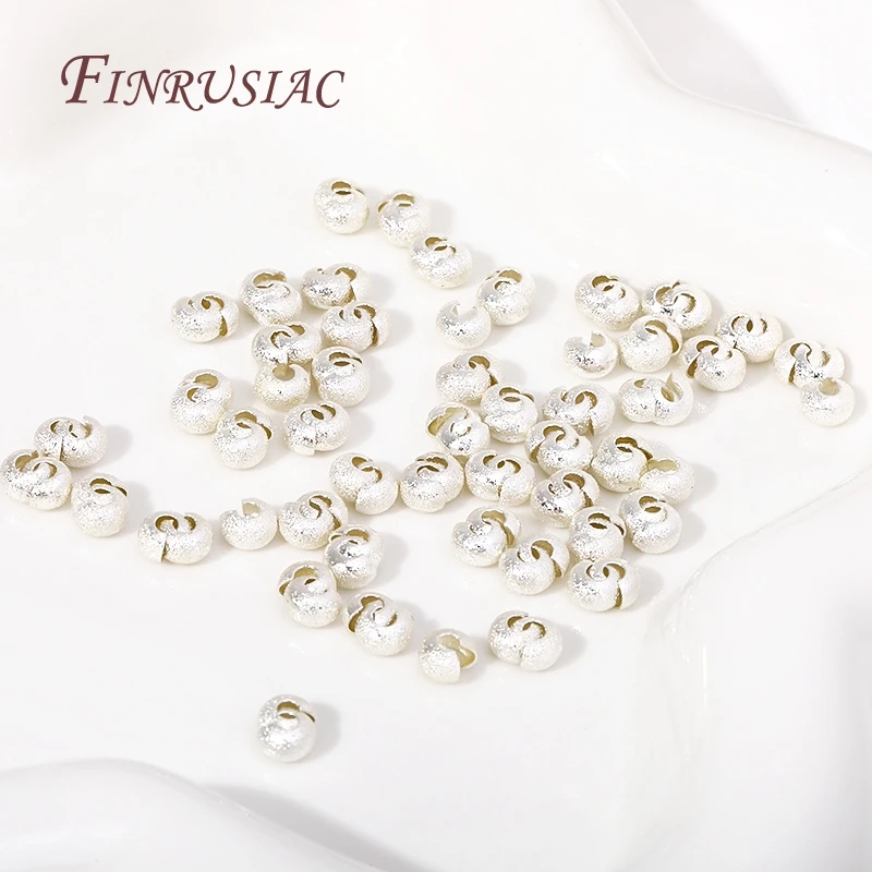 18 Karat vergoldete runde Abdeckungen Crimp-End perlen Lieferungen für Schmuck 50/100 Stück 3/4mm Kupfer offene Crimp perlen abdeckungen Beschläge – Detail 12