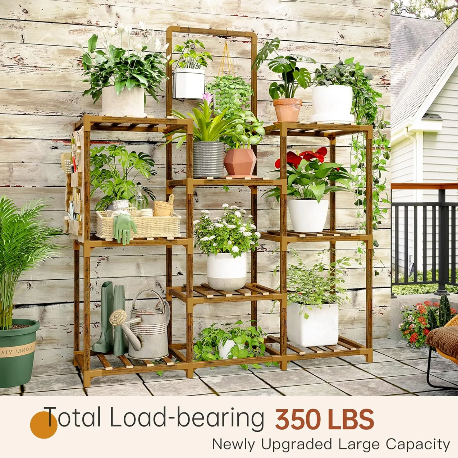 US Plant Stand Indoor Large Plant Stands Outdoor Wood Tiered Plant Shelf for Multip