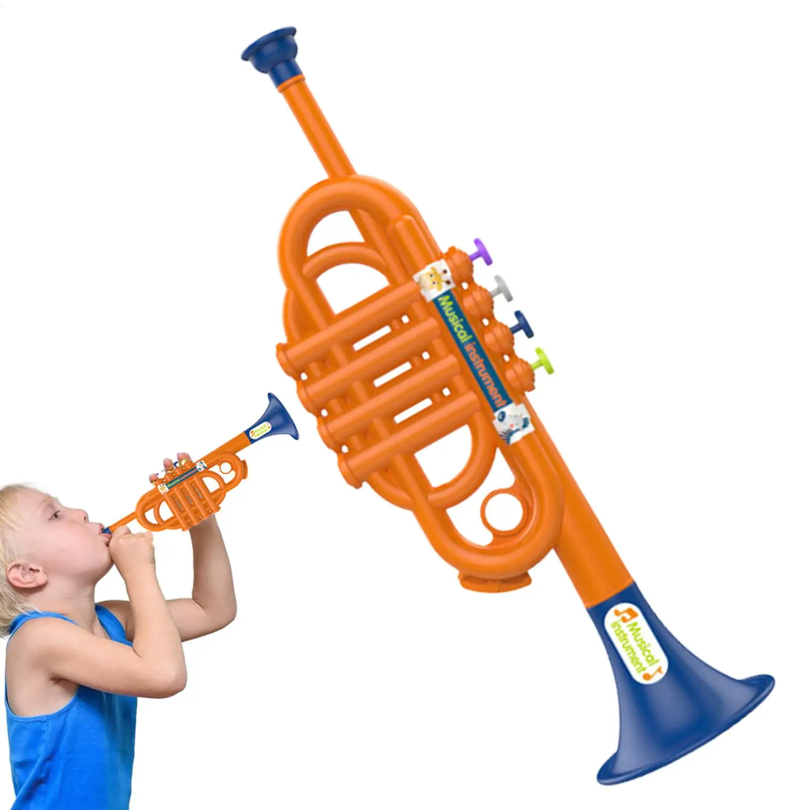 Trumpet Toy for Kids Boys Educational Simulated Trumpet Instruments Toy Children's Early Childhood Musical Instrument for Boys