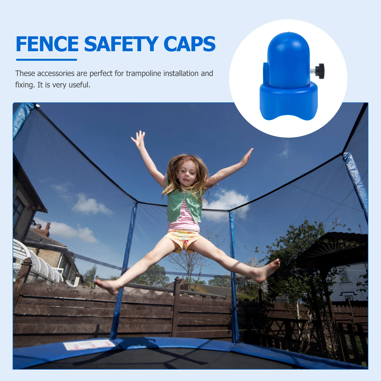 

Plastic Trampoline Enclosure Pole Caps Fence Safety Caps Accessories Jumping Bed Post Legs Trampoline Pole Fine Workmanship Long
