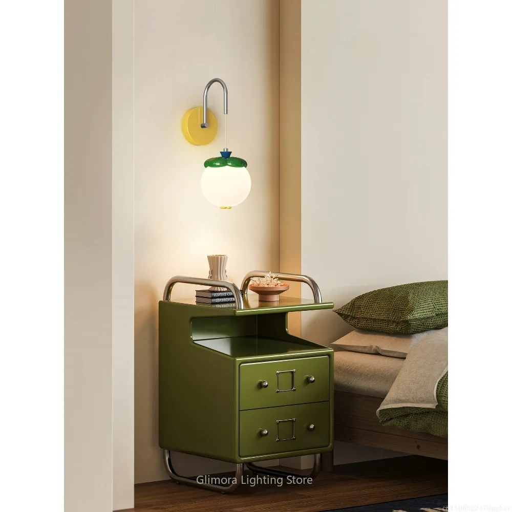 Mid-Century Colorful Wall Sconce with Full Spectrum LED, Eye-Care Decorative Light for Living Room