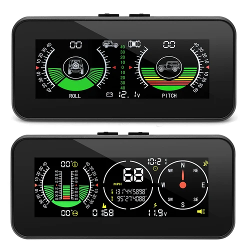 Imagen 1 del producto Nuevo medidor de pendiente M50 pantalla GPS + BDS sistema Dual pantalla frontal M60 HUD inclinómetro inteligente todoterreno 4X4 accesorios de coche