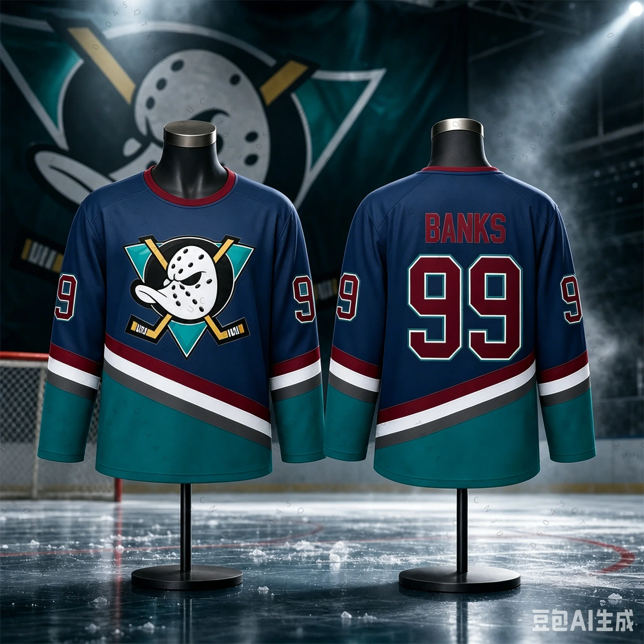 Mighty Ducks Adam Banks 99 Ice Hockey Jersey Men Classic Vintage White Stitched Retro Movie Hockey Uniform Casual Tops
