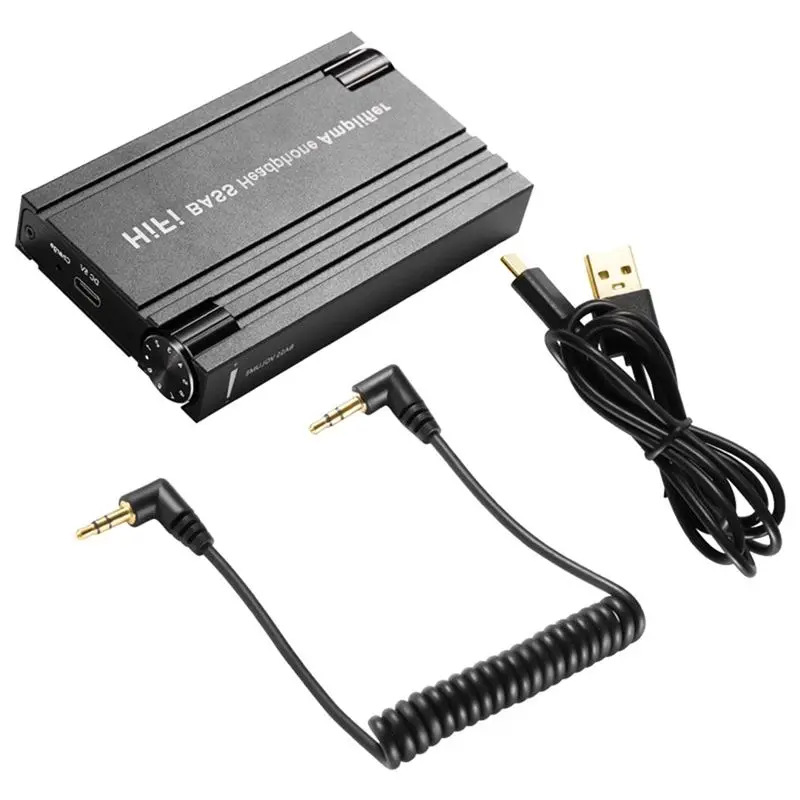 AT82-Hifi BASS Headphone Amplifier 16-600Ω Earphone Amp 3.5Mm AUX Input Output +Volume Control For Phones