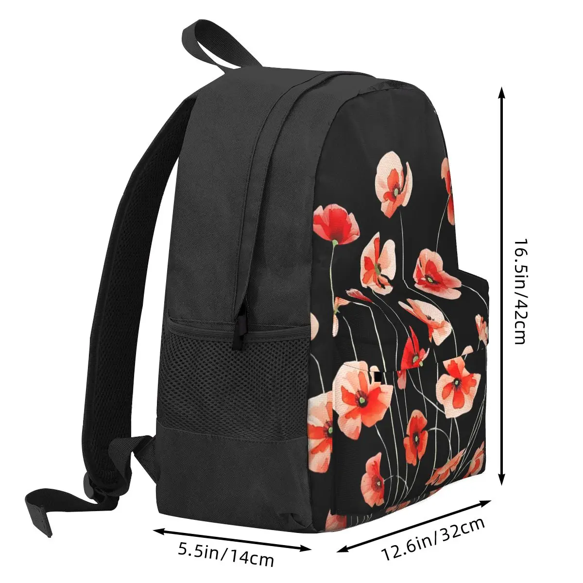 Bouquet Of Small Red Poppies Backpack Hot Sale Daypack Large Capacity Children BookBag School Bag Shoulder Bags for Men Women