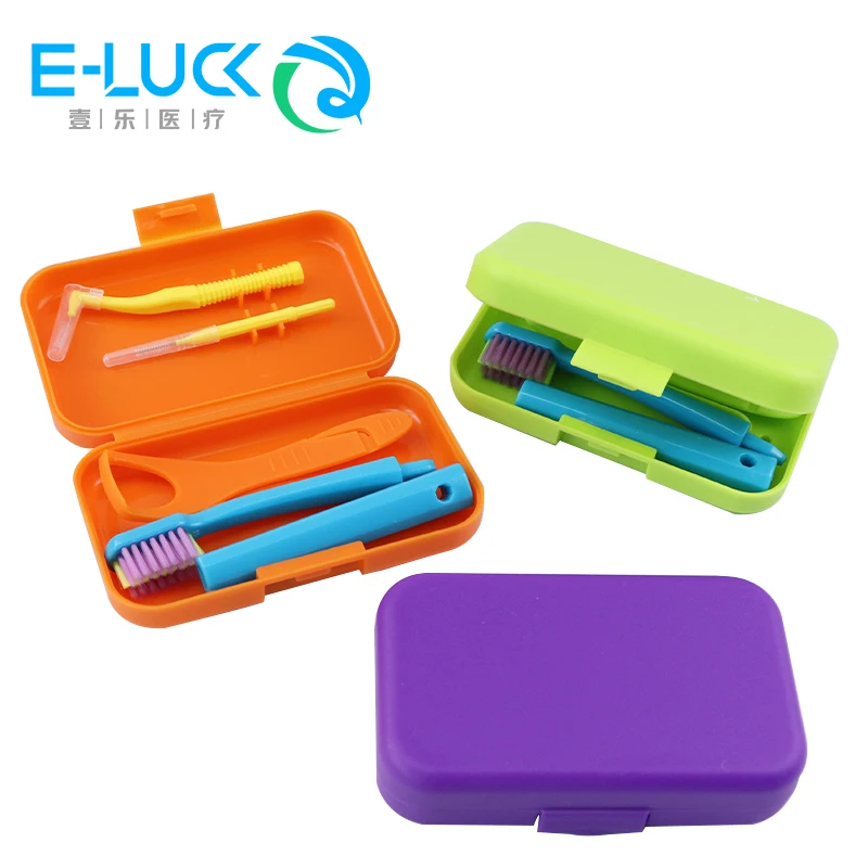 Dental Cleaning Care Kits Portable Travel Oral Cleaning Kits Detachable Toothbrush Tongue Scraper Storage Case Multiple styles