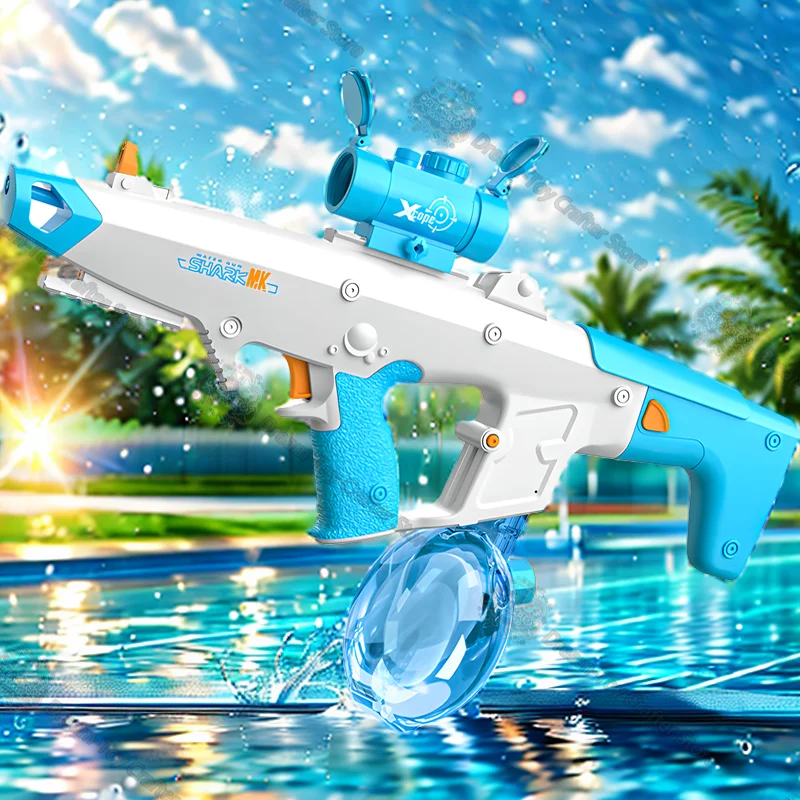 

Tiger Shark Electric Water Gun Toy for Boys Automatic High Pressure Large Capacity Self-Absorbing Splash Gun Beach Outdoor Play
