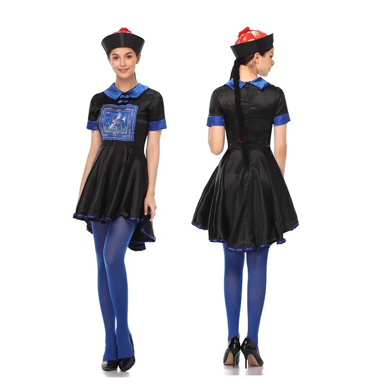 

Костюм Цин Динаса, костюм зомби для мужчин и женщин, одежда для выступлений на Хэллоуин, пародия, для взрослых, древний костюм для женщин