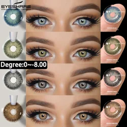 EYESHARE-lentes de contacto de Color para miopía, lentillas para ojos con dioptrías graduadas, lentillas marrones anuales, lentillas para ojos azules, 1 par