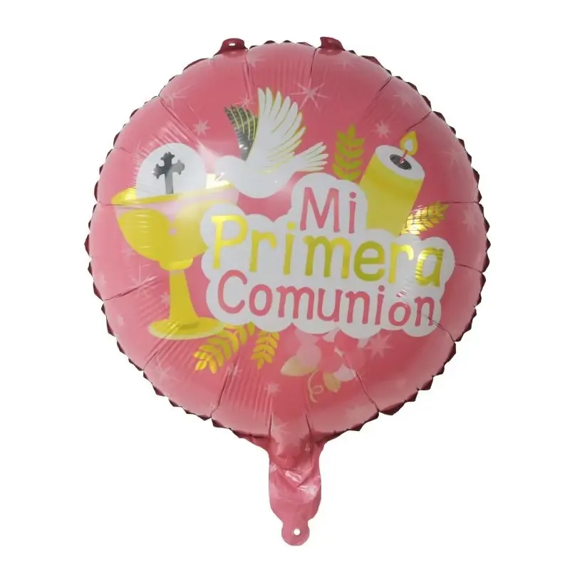 10pcs 18inch Round Spanish Christening West Baptism Theme Party Decoration Baby Shower Foil Helium Balloons Kids Toys Air Globos