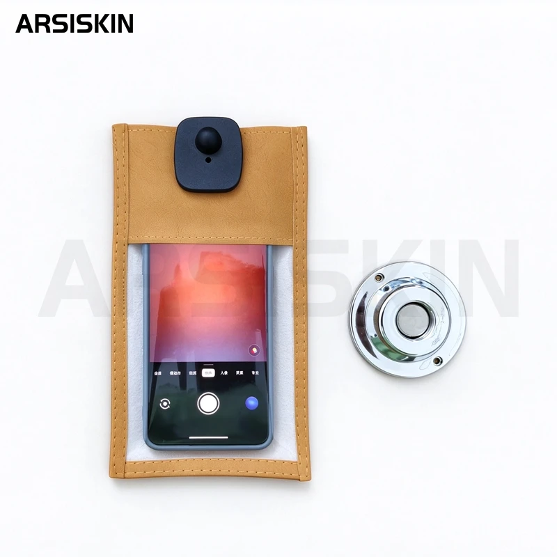 50 Sets Yellow Anti Camera Phone Bag Reuse No Photography Allowed Bag Mobile Phone Bag Private Wedding PU Leather Pouch ACPG0027