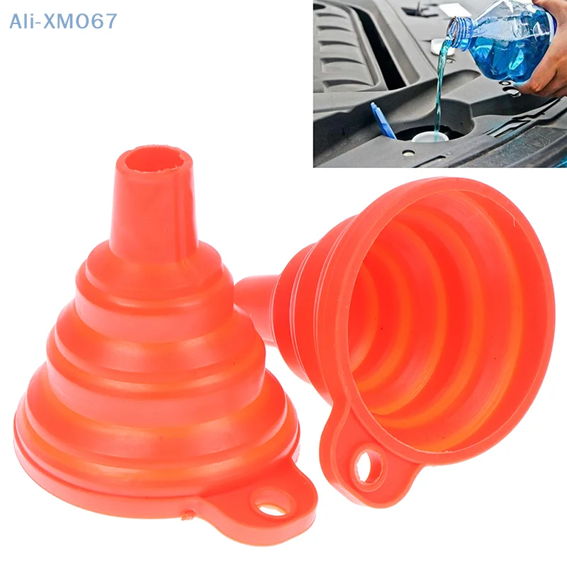 Collapsible Silicone Funnel Car Truck Motorcycle Gasoline Fill Transfer Tool