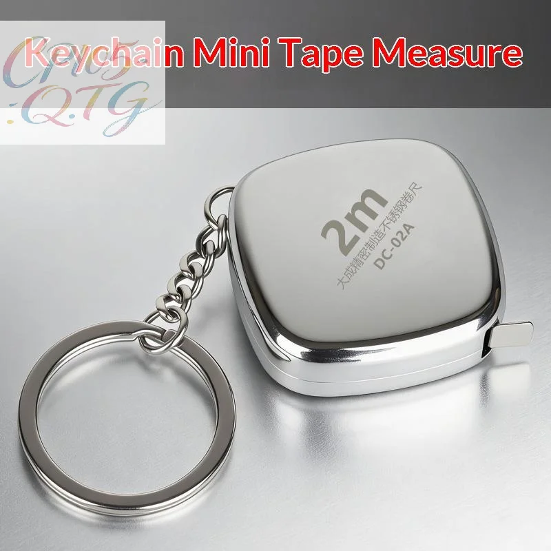 Hot 1PCS Mini 2m Small Tape Measure Keychain, Stainless Steel Retractable Key Ring Tape Measure Precision Pocket Tape Measure