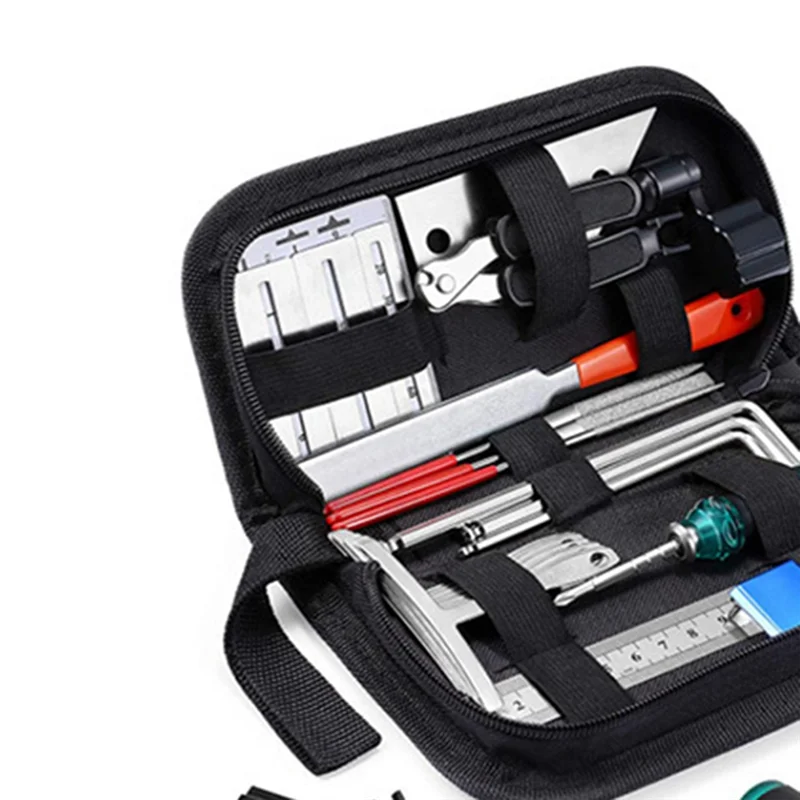 ABMW-Guitar Repair Tool Kit, String Changing Tool, Wrench, Grinding File, Meetliniaal, Stringer, Leveling Ruler, 25 in 1