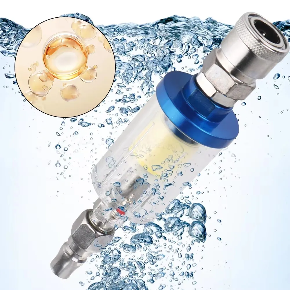 1/4 Inch Thread Clear Water Trap Air Compressor Moisture Separator Oil Water Filter Kit for Paint Sprayer
