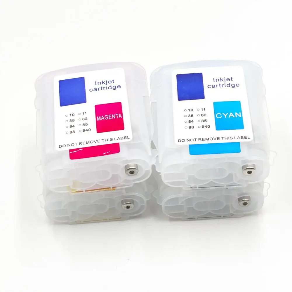Cartucho de tinta recargable HP 10 82 4 colores 69ML con Chip para impresora HP Desng Labar 500 500PS 800 800PS con Chip permanente