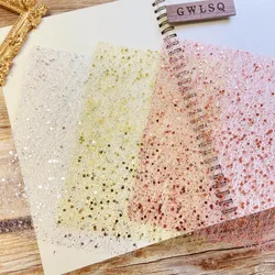 Papel artístico de gasa de encaje con lentejuelas brillantes para decoración de álbumes de recortes, diario de chatarra DIY, planificador, Material de papel de fondo de Collage, 10 piezas