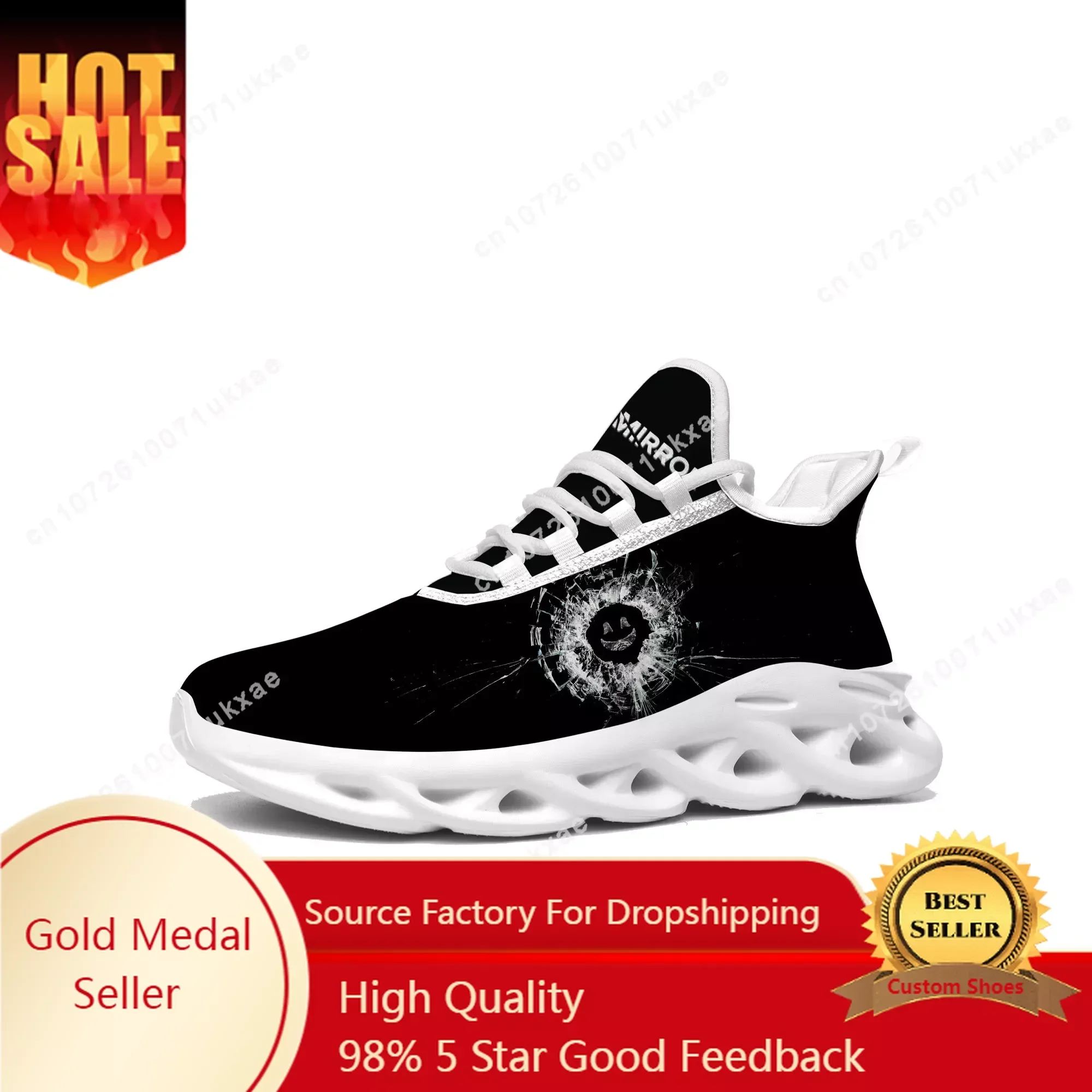 Black Mirror Flats Sneakers Mens Womens Sports Running Shoes High Quality Sneaker Lace Up Mesh Footwear custom made Shoe