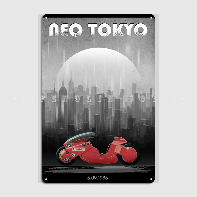 Akira Neo Tokyo Metal Sign Wall Cave Living Room Printing Wall Decor Tin Sign Posters