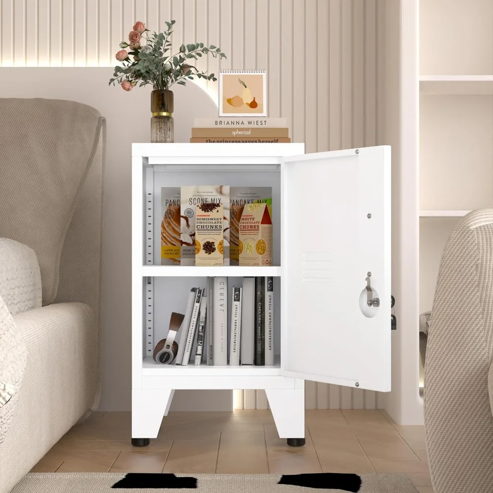 

24" Tall Metal Locker Storage Cabinet with 1 Door, Locked File Storage Cabinet with 1 Adjustable Shelves, Small Pantry