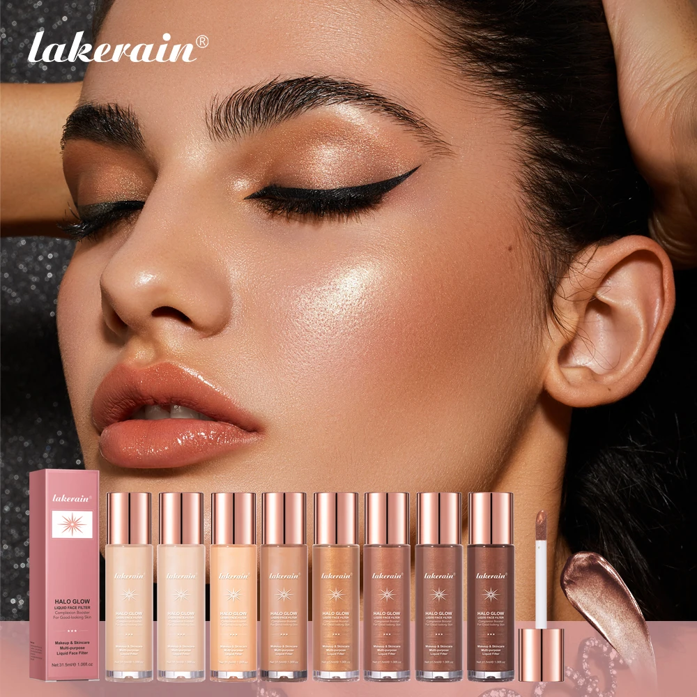 2 IN 1 Face Makeup Long-Lasting Dewy Radiant Liquid Illuminator Foundation & Highlighter Brighten Face Body Shimmer Makeup