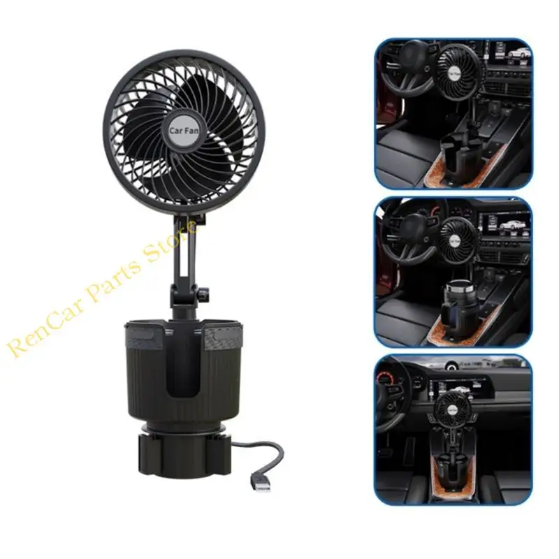

F19A 360° Rotatable Universal Gooseneck Large Wind USB Car Cooling Fan for SUV Boats