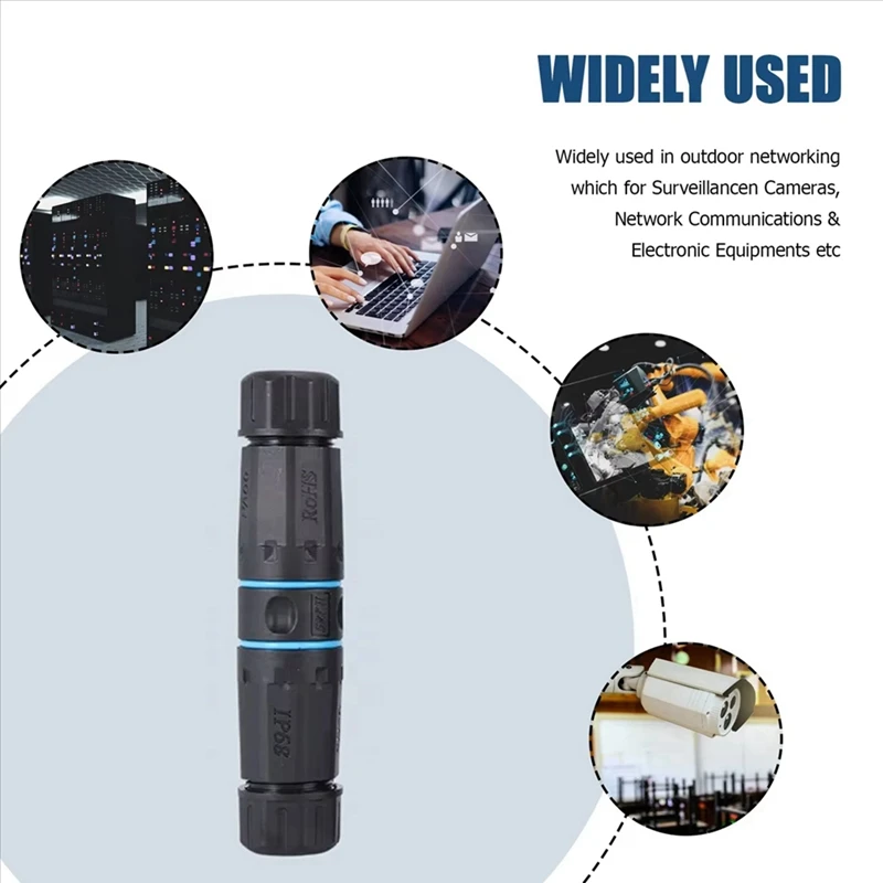 Conector de cable de red impermeable industrial Conector RJ45 Conector de cable Cat6a blindado a prueba de agua IP68 (STP)