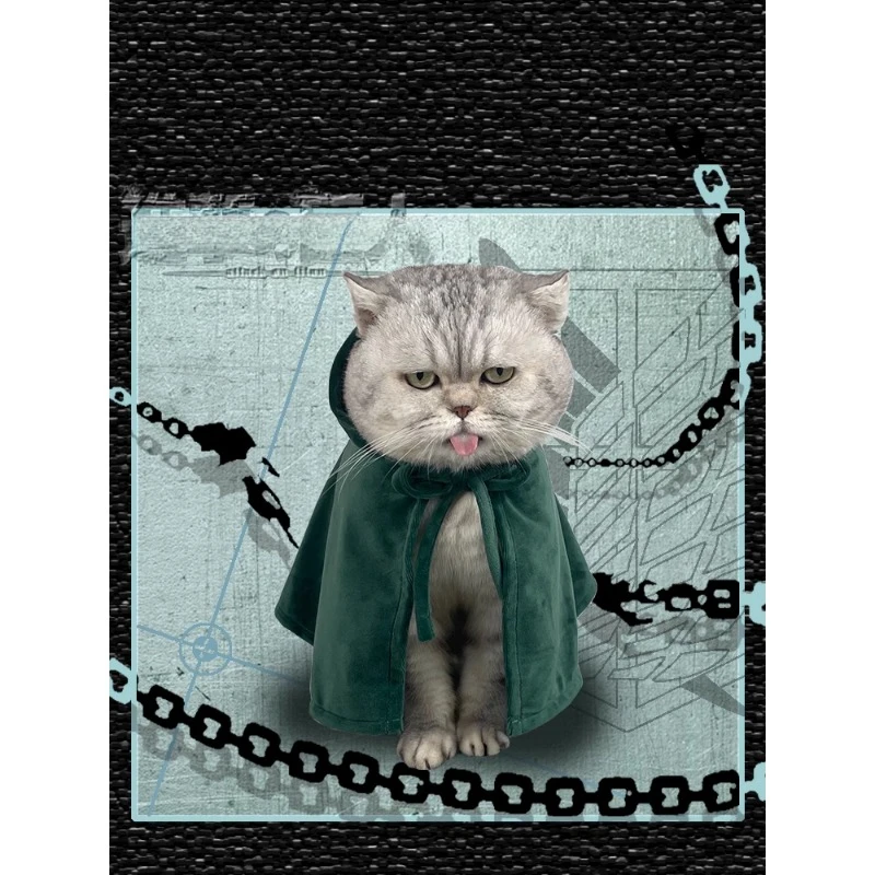 Anime Attack Pet Tian Mikasa Ackerman Cosplay Costume Cape Wings Of Freedom Cat Dog Clothing Cloak Birthday Gifts Dress Up