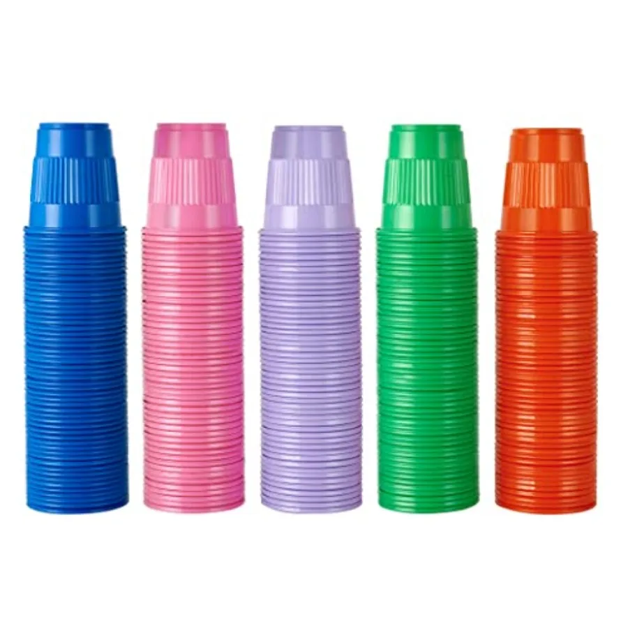 

00 Pack Plastic Party Cups, Disposable Bathroom Cups in Assorted Colors Can Be Used for Tasting Jelly Party Shot