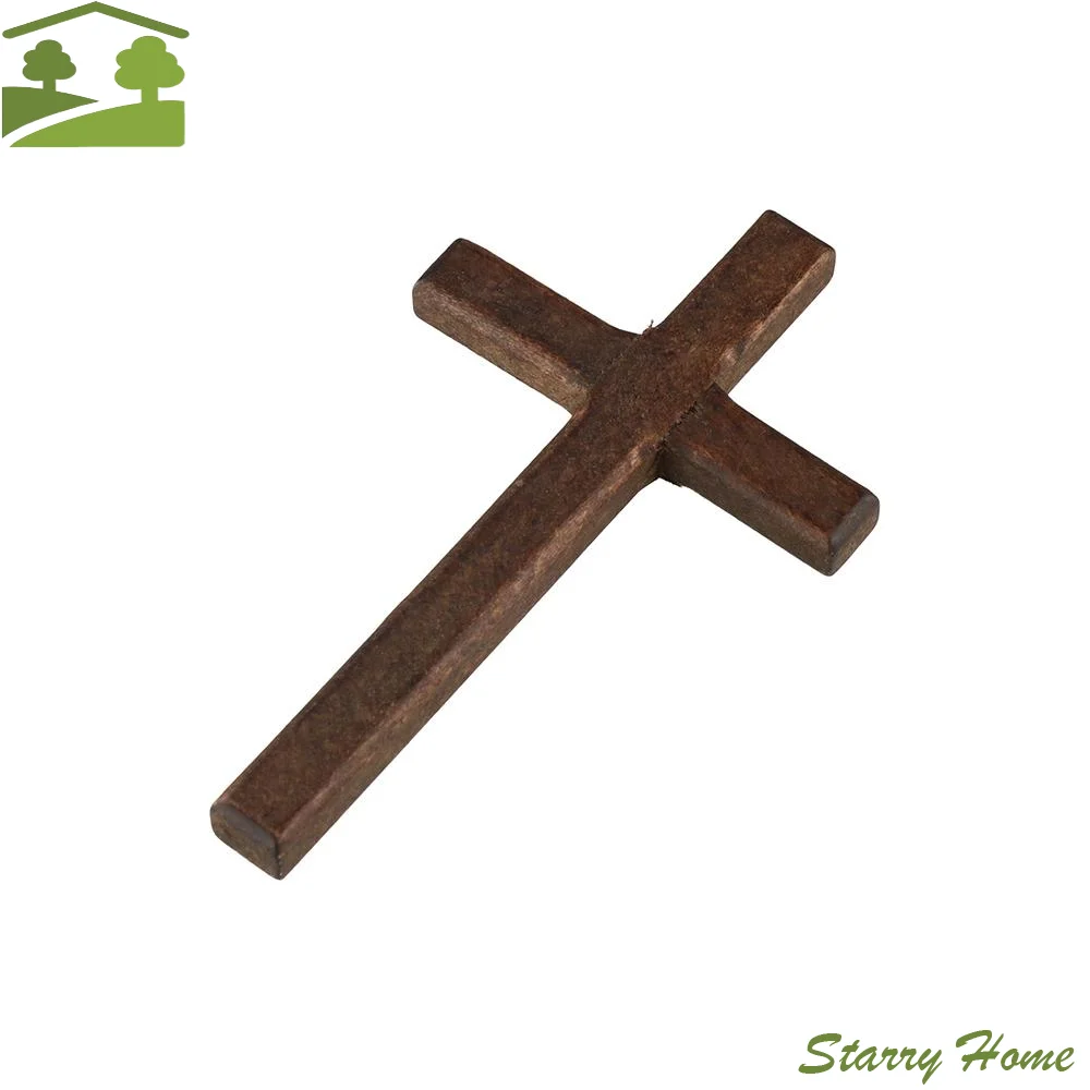 Large Long Wooden Prayer Religious Charm Jesus Home Decoration Ornaments Christian Decor Cross Pendant
