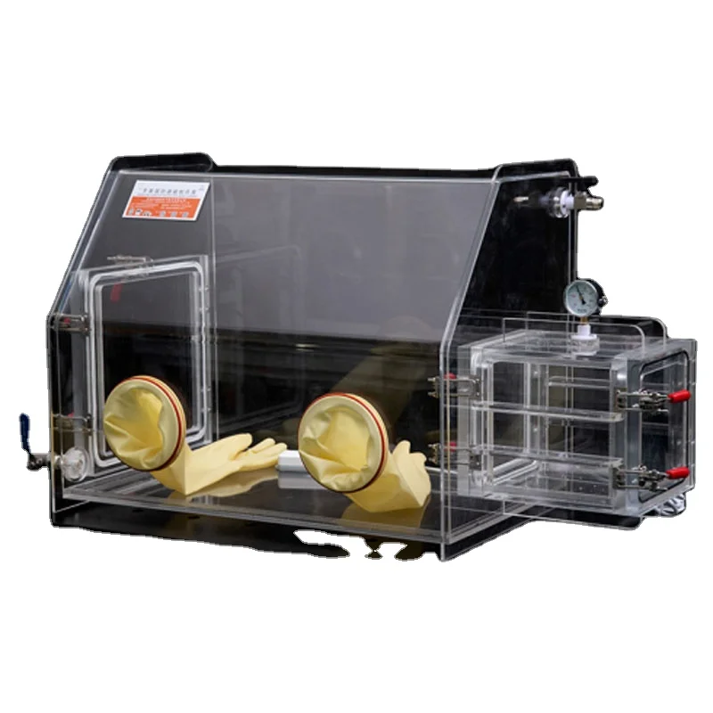 Por Acrylic Glove Box Transparent Nitrogen Protection Laboratory Inert G-as For Test Chamber Por Vacuum Glove Box