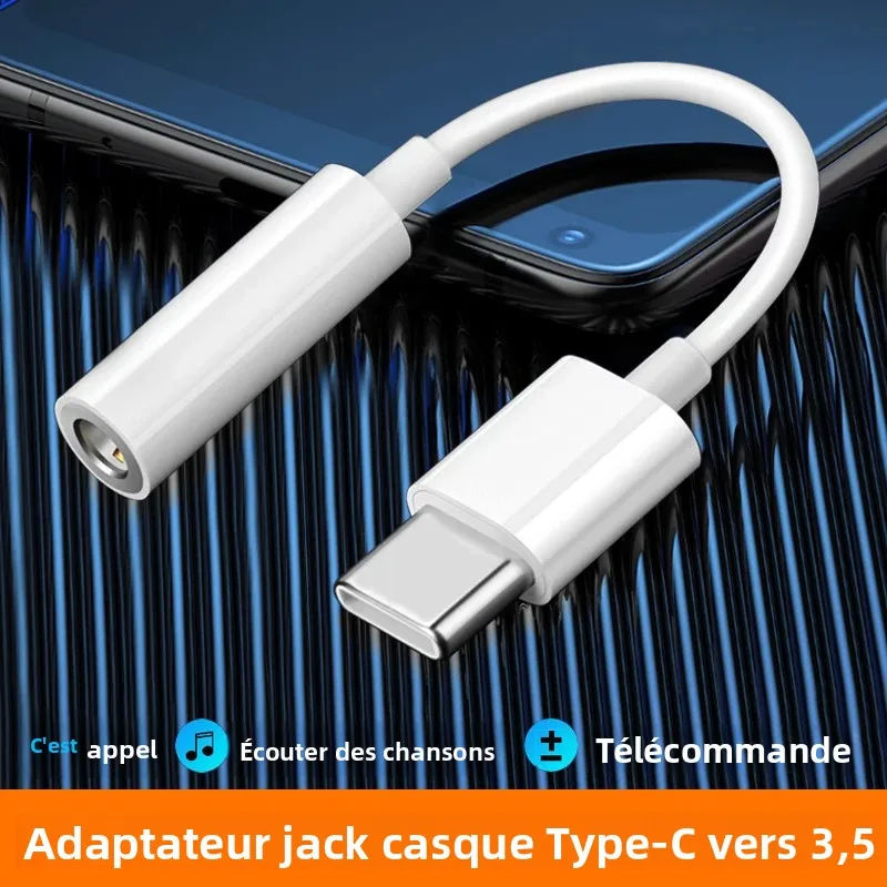 Adaptateur USB C vers prise casque 3,5 mm, câble audio auxiliaire pour Samsung Galaxy, Huawei, Xiaomi, iPad Pro, iPhone, OnePlus, écouteurs