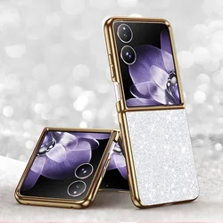 Glitter Case For Xiaomi Mix Flip 2 Case Blingbling & Plating Coque For Xiaomi MixFlip 2 Cover Matte Texture Phone Protector